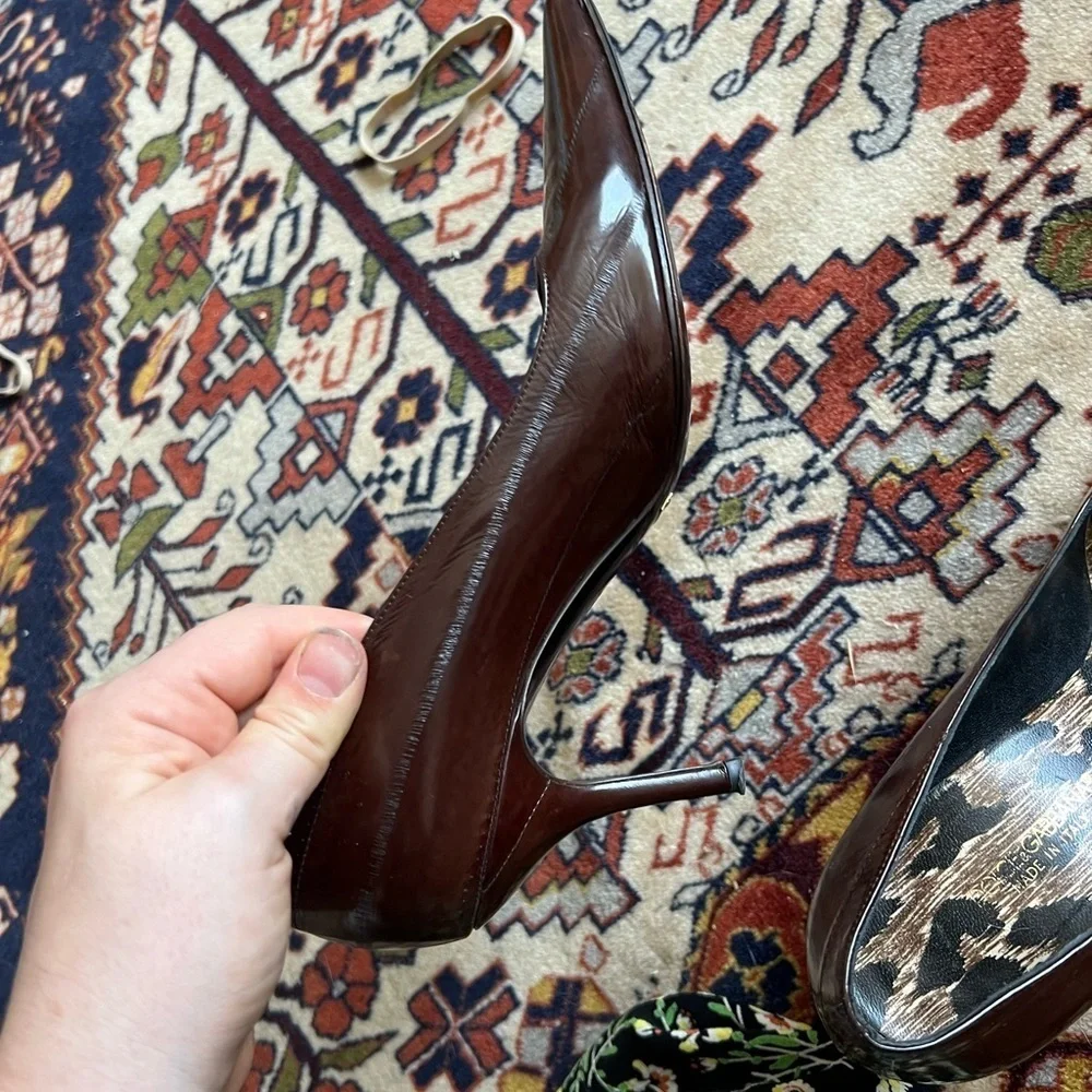 Dolce & Gabbana Vintage Brown Eel Pumps, size 36 - Picture 9 of 9